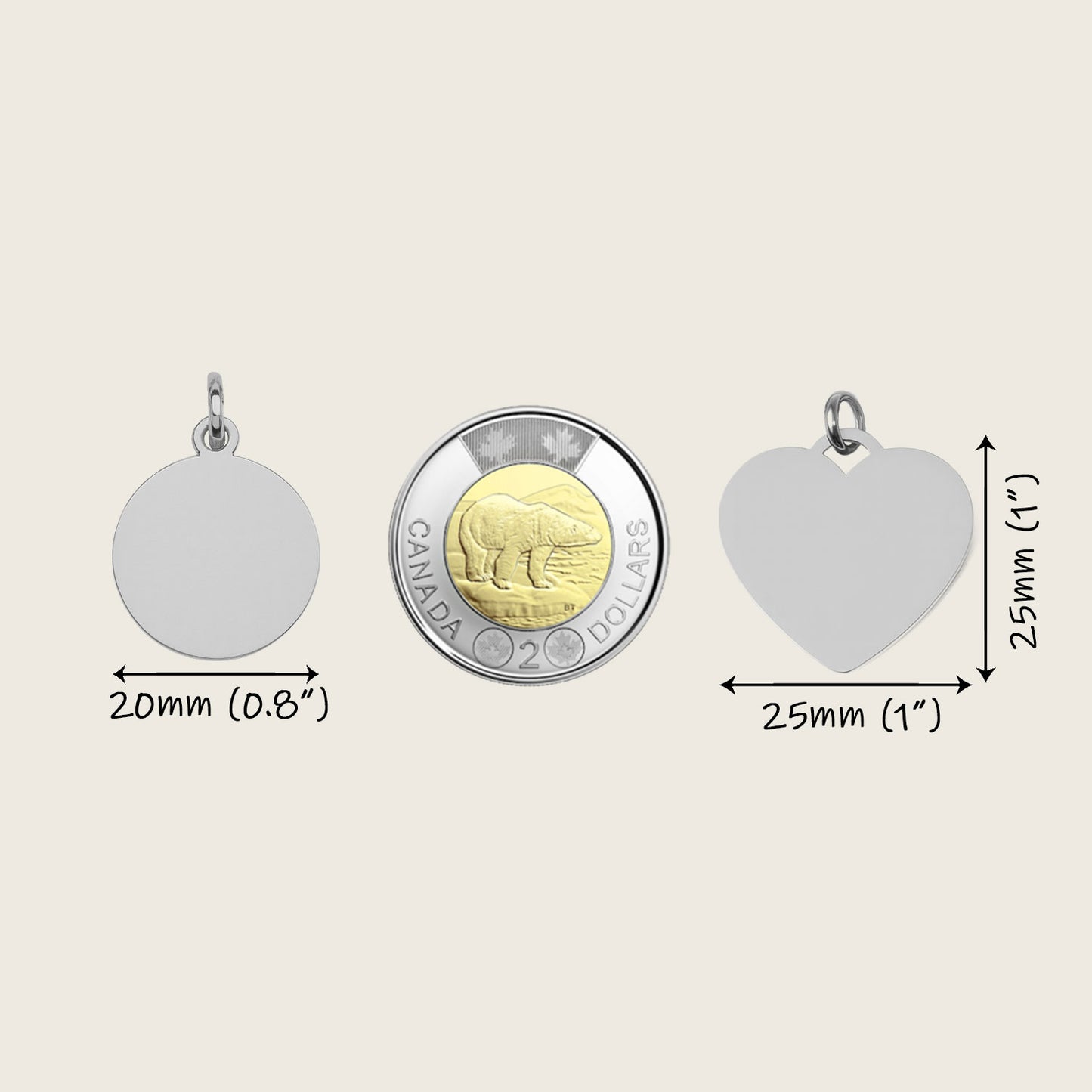 Dog Tags compared to a Toonie